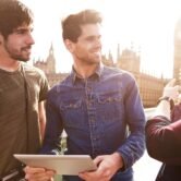 Three best friends touring the London