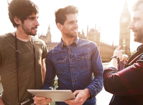 Three best friends touring the London